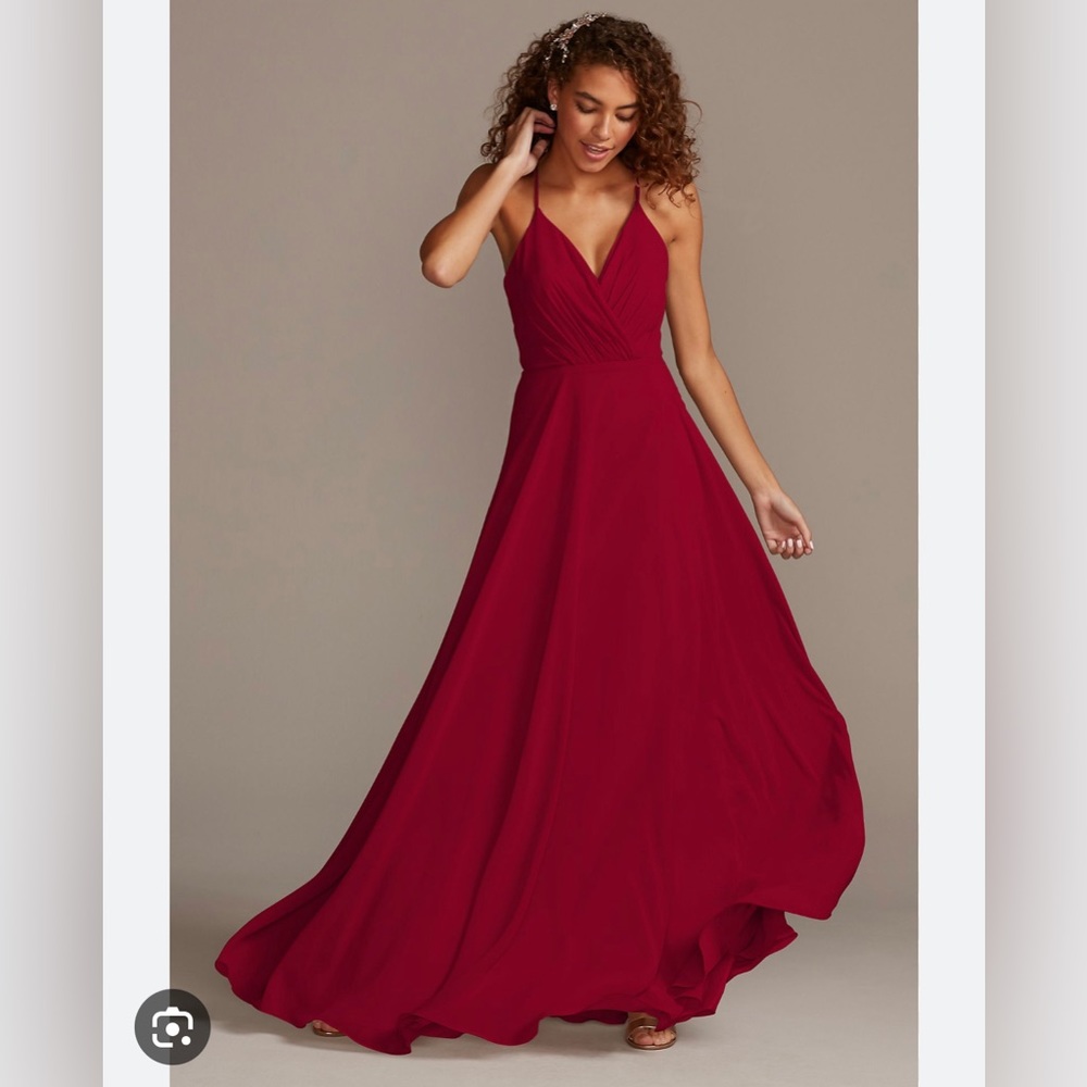 David bridal bridesmaids dress chiffon apple color